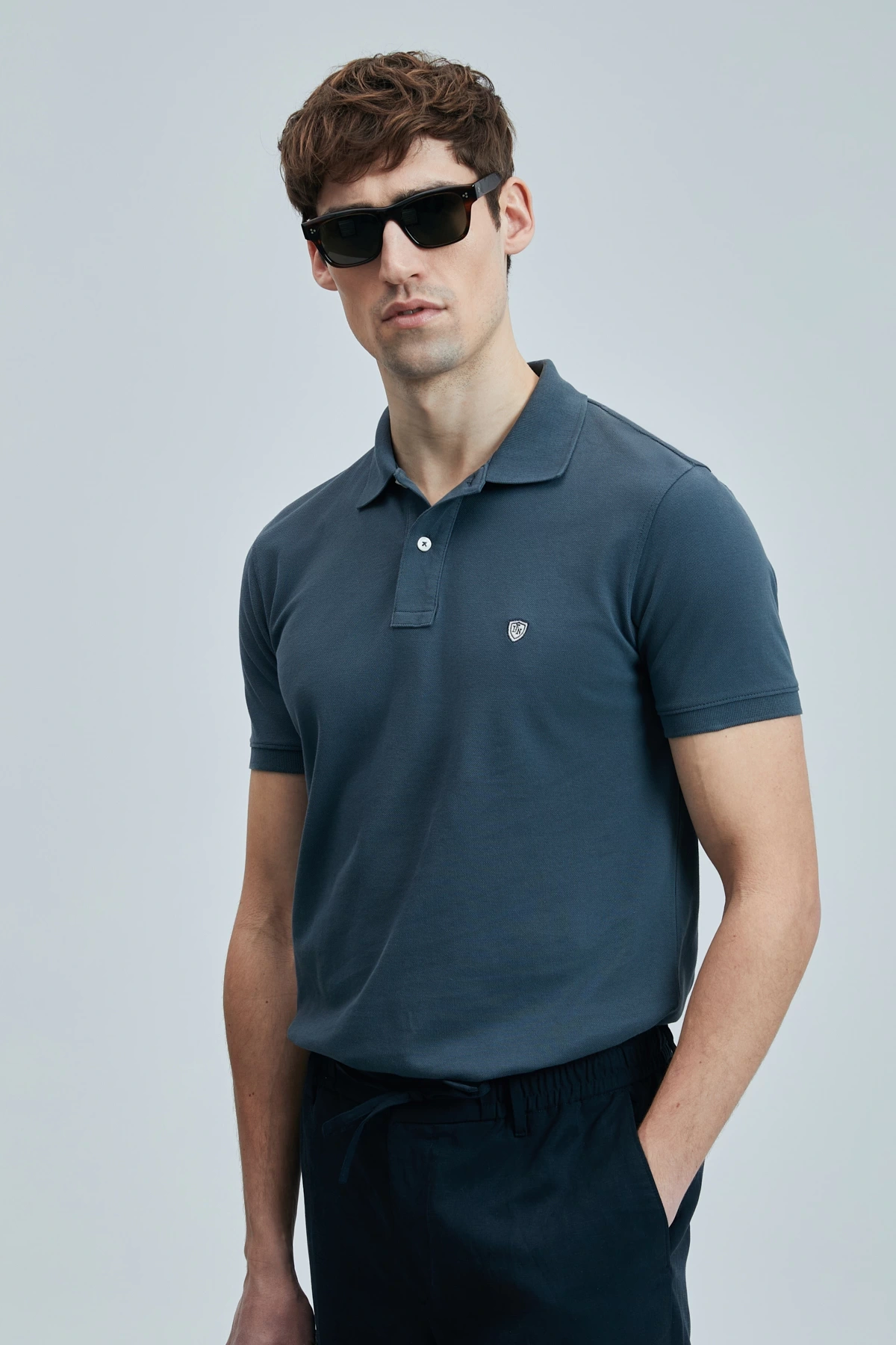 Lufian Erkek Laon Polo Yaka Antrasit T-Shirt 111040206