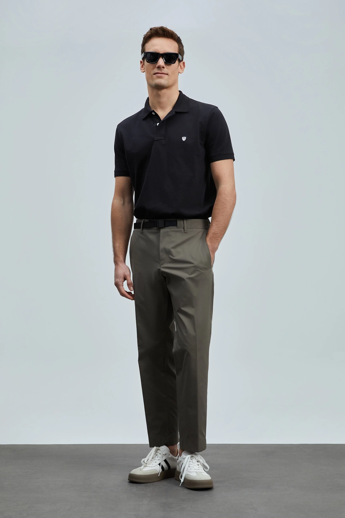 Lufian Laon Erkek Polo Yaka Siyah T-Shirt 111040206