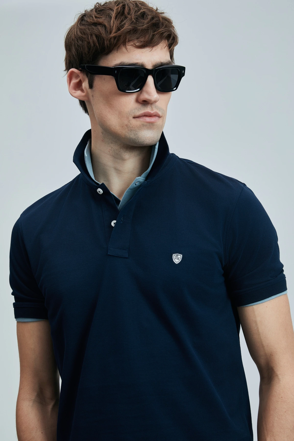 Lufian Laon Erkek Polo Yaka Lacivert T-Shirt 111040206