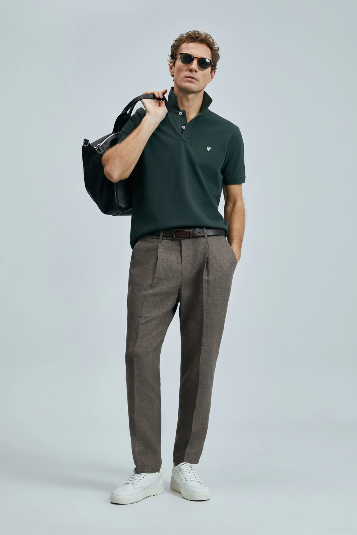 Lufian Laon Erkek Polo Yaka Haki T-Shirt 111040206