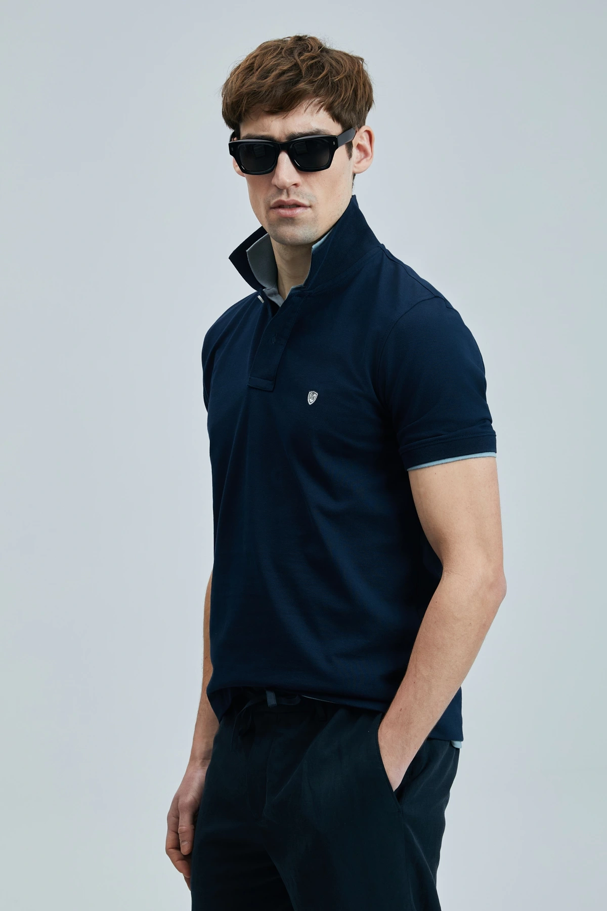 Lufian Laon Erkek Polo Yaka Lacivert T-Shirt 111040206