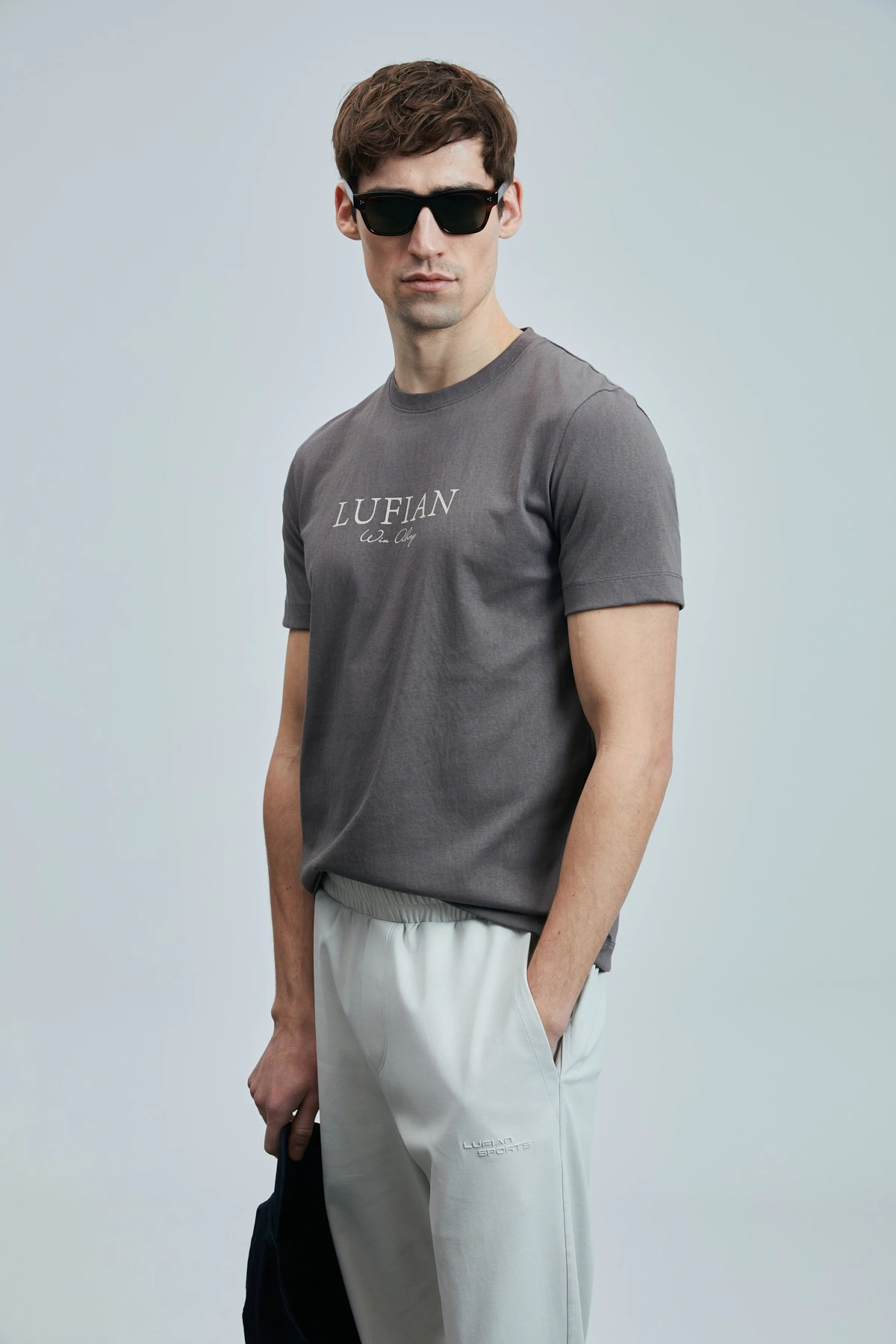 Lufian Erkek Love Modern Grafik Vizon T-Shirt 111020238