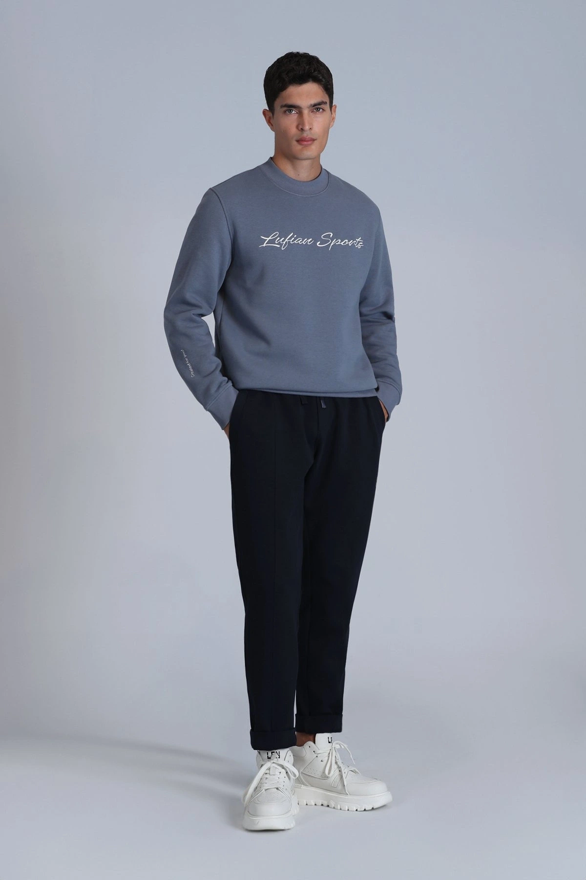 Lufian Loved Erkek Koyu Mavi Sweatshirt 112030137