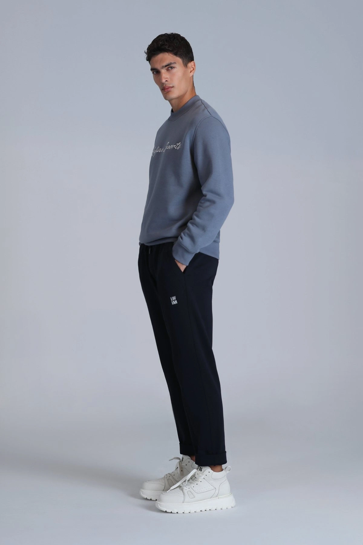 Lufian Loved Erkek Koyu Mavi Sweatshirt 112030137