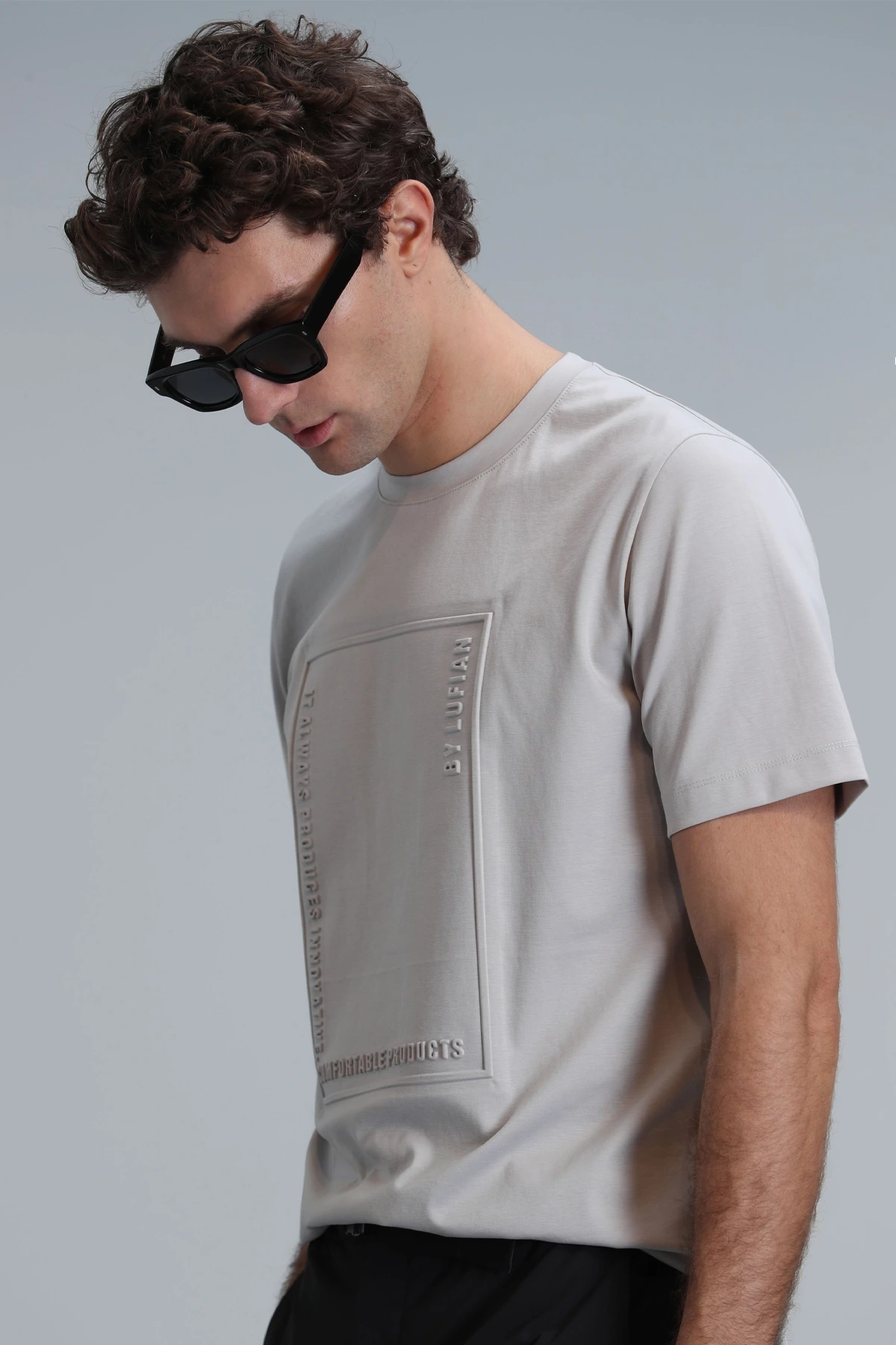 Lufian Erkek Mabel Yuvarlak Yaka Taş Renk T-Shirt 111020195