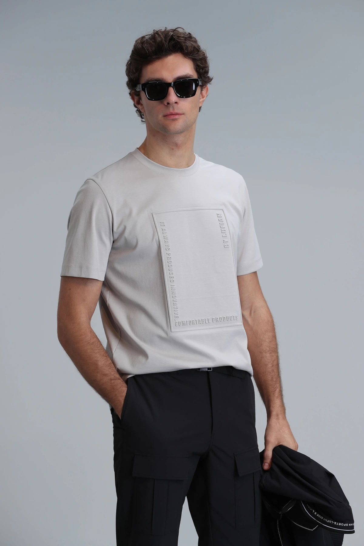 Lufian Erkek Mabel Yuvarlak Yaka Taş Renk T-Shirt 111020195