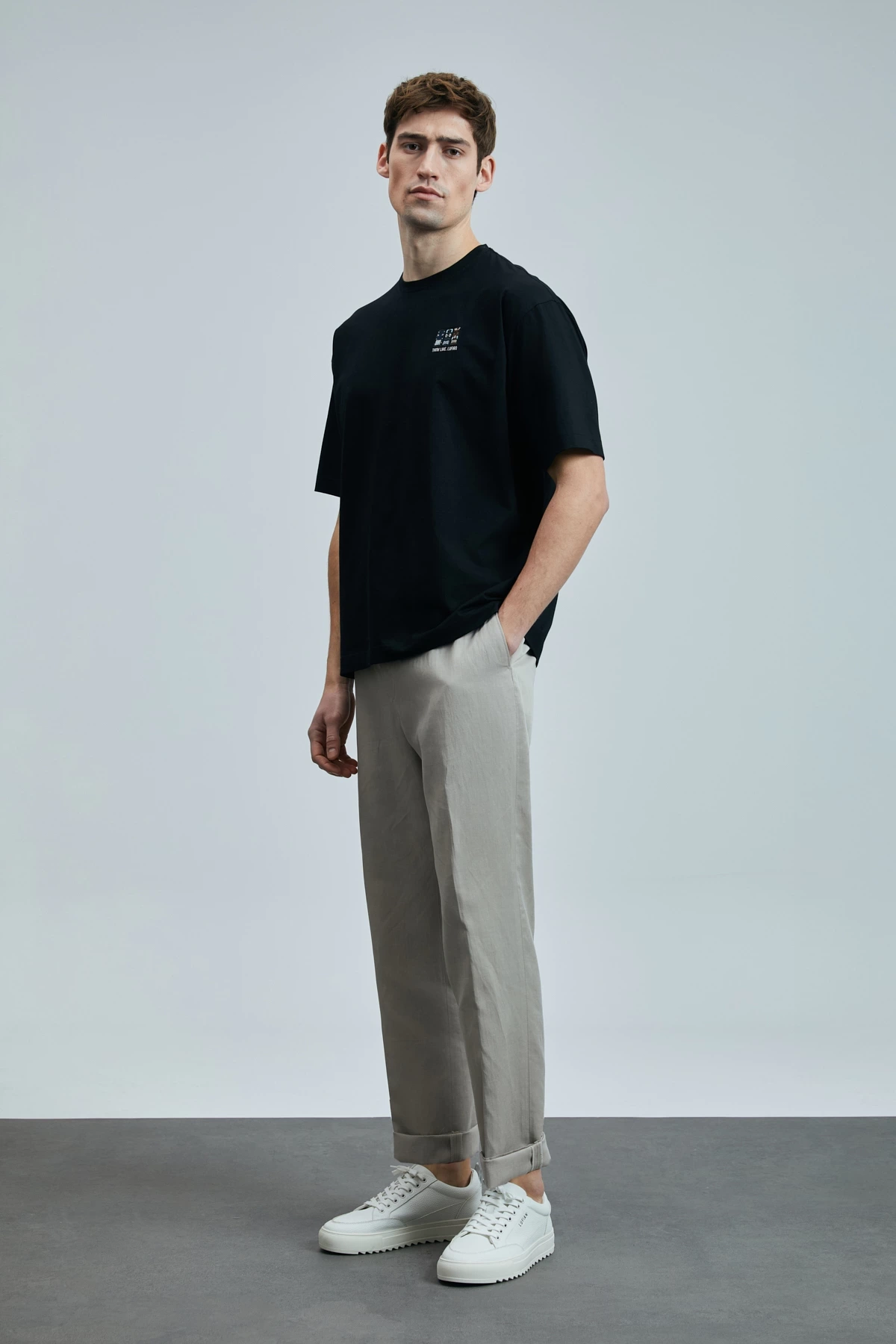 Lufian Erkek Mask Modern Grafik Siyah T-Shirt 111020248