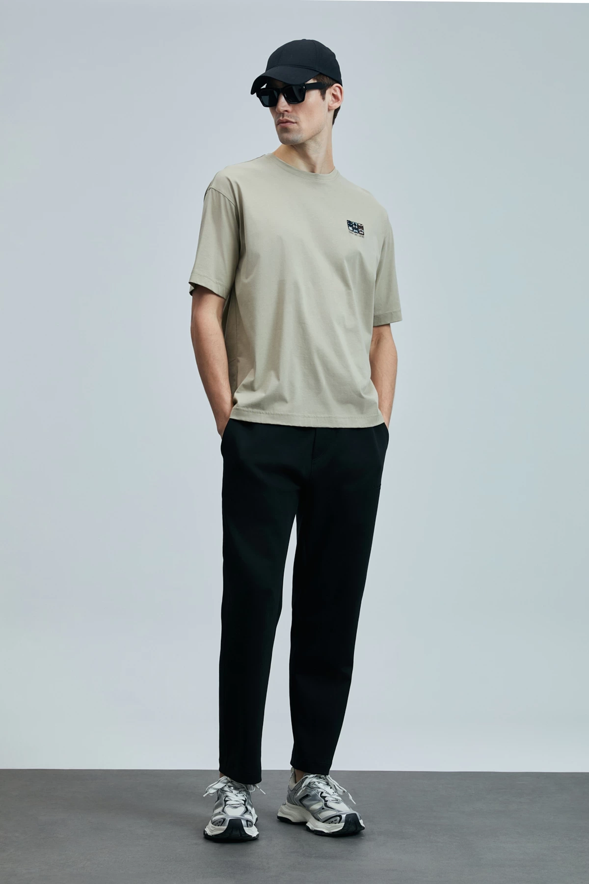 Lufian Erkek Mask Modern Grafik Bej T-Shirt 111020248