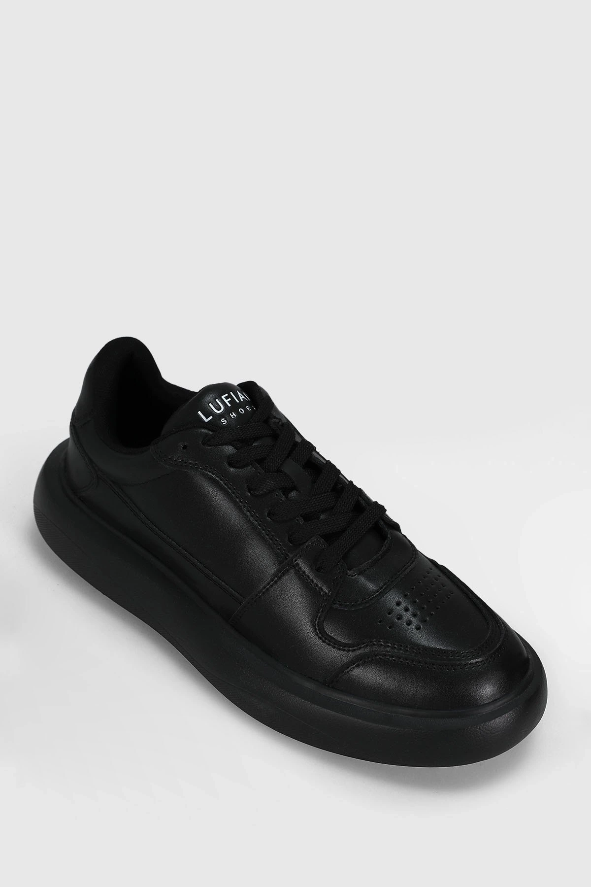 Lufian Mateas Erkek Siyah Deri Sneaker 112230251