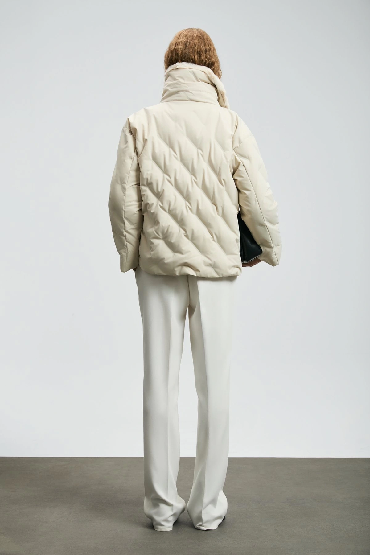 Lufian Monica Kaz Tüyü Kadın Ekru Renk Mont 122120047