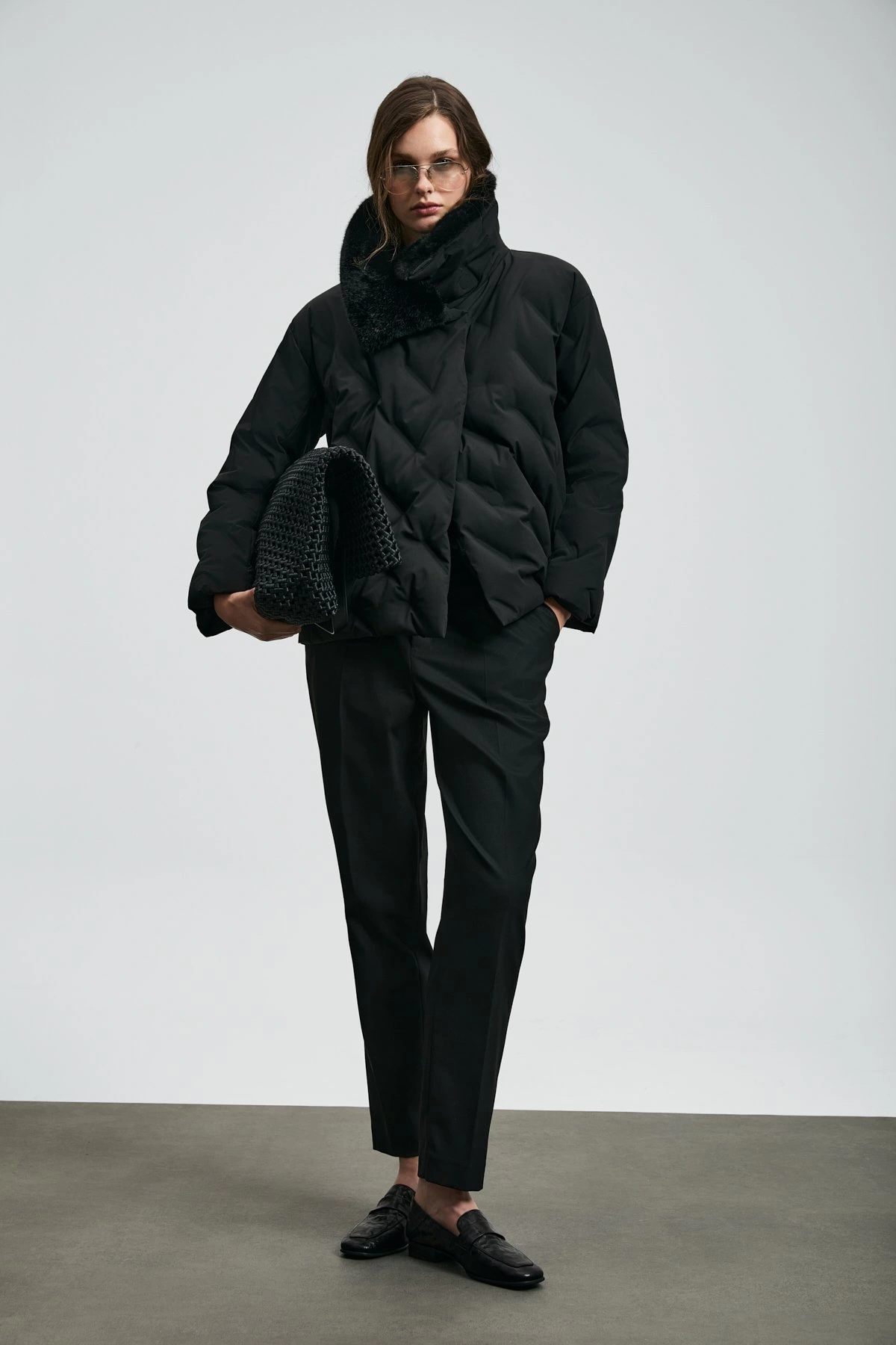 Lufian Monica Kaz Tüyü Kadın Siyah Mont 122120047