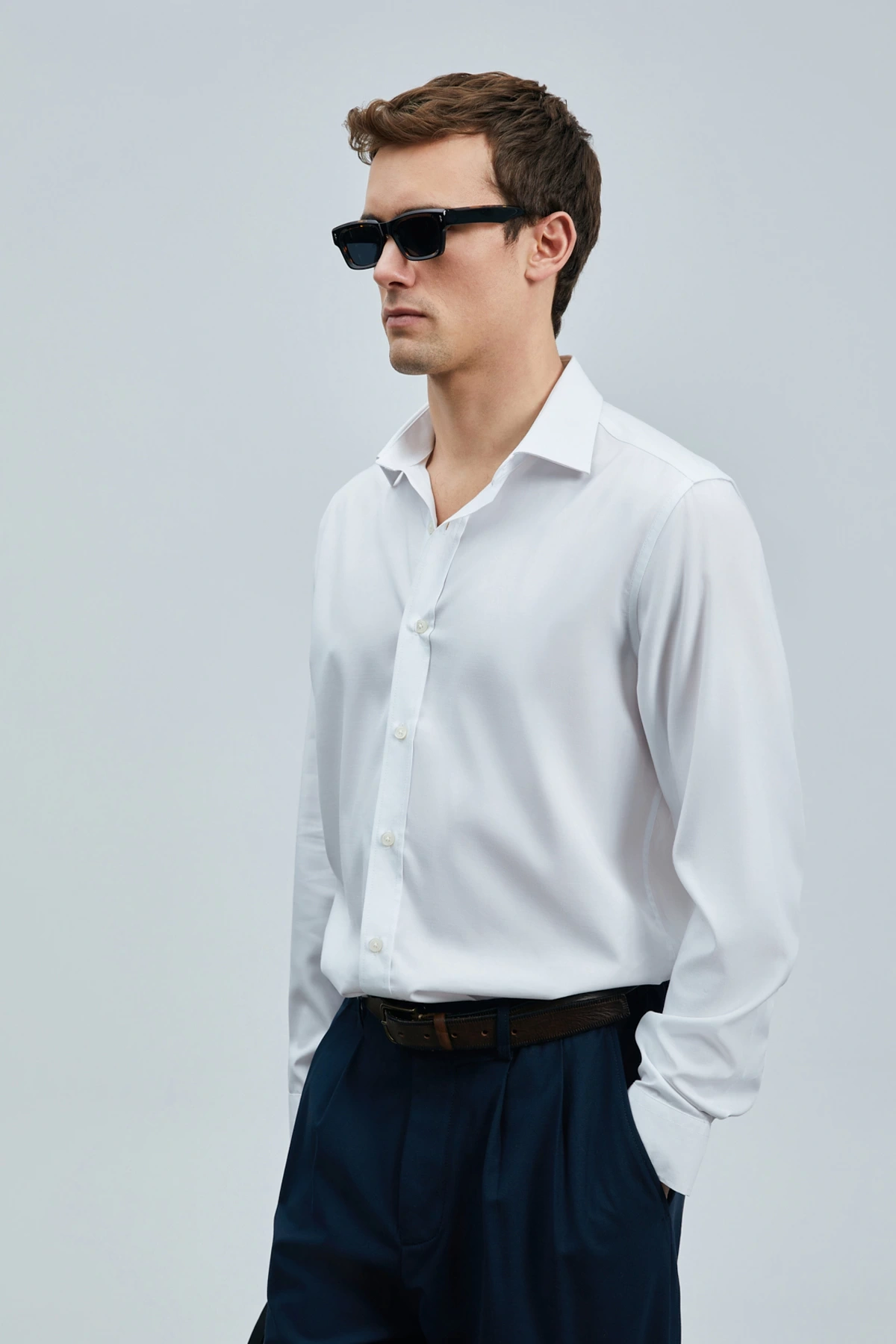 Lufian Erkek Next Regular Fit Beyaz Gömlek 111010636