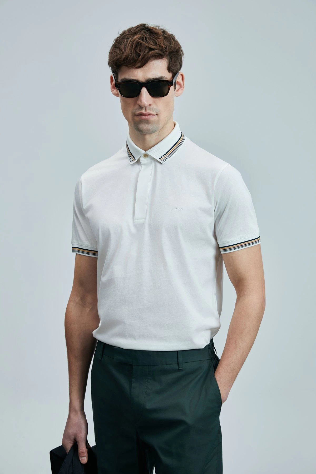 Lufian Erkek North Smart Kırık Beyaz Polo T-Shirt 111040210