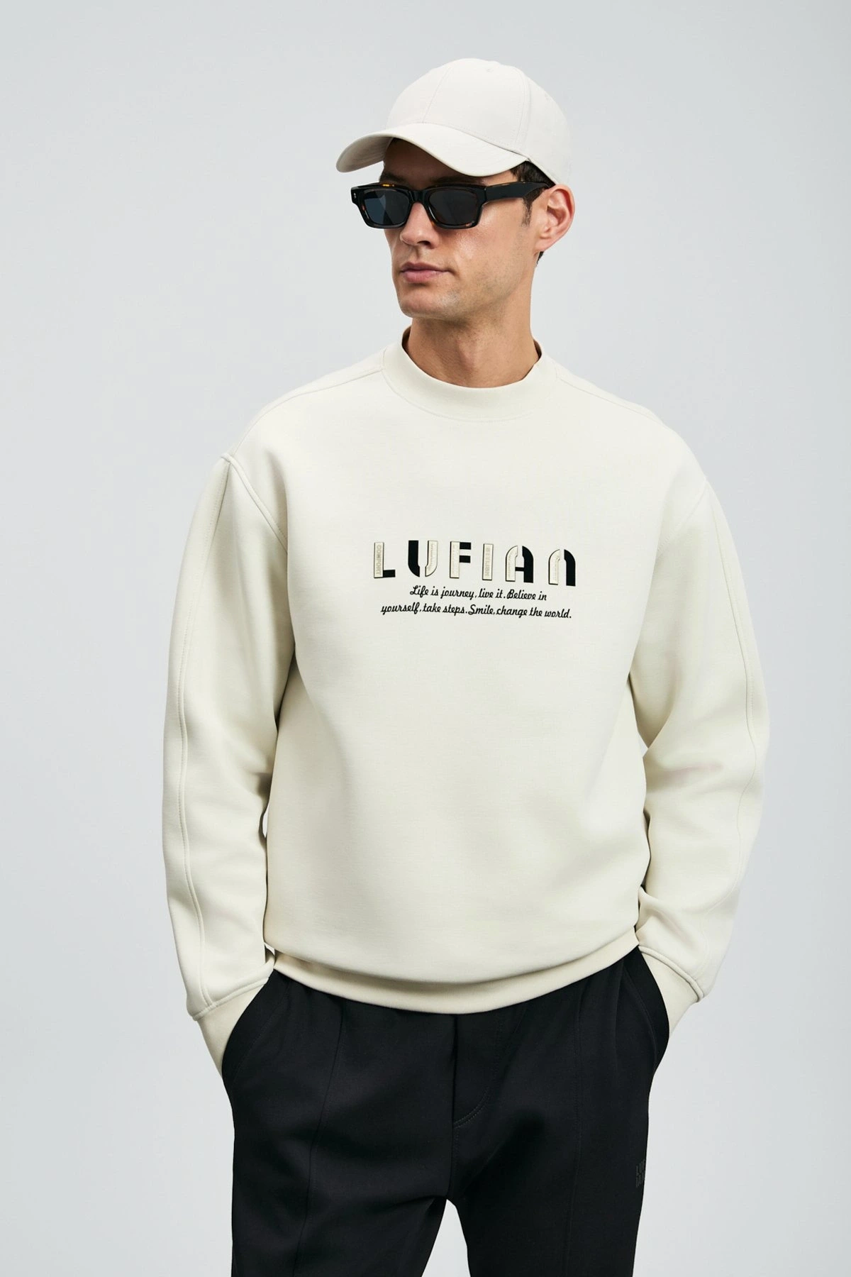 Lufian Oracle Erkek Kırık Beyaz Sweatshirt 112030178