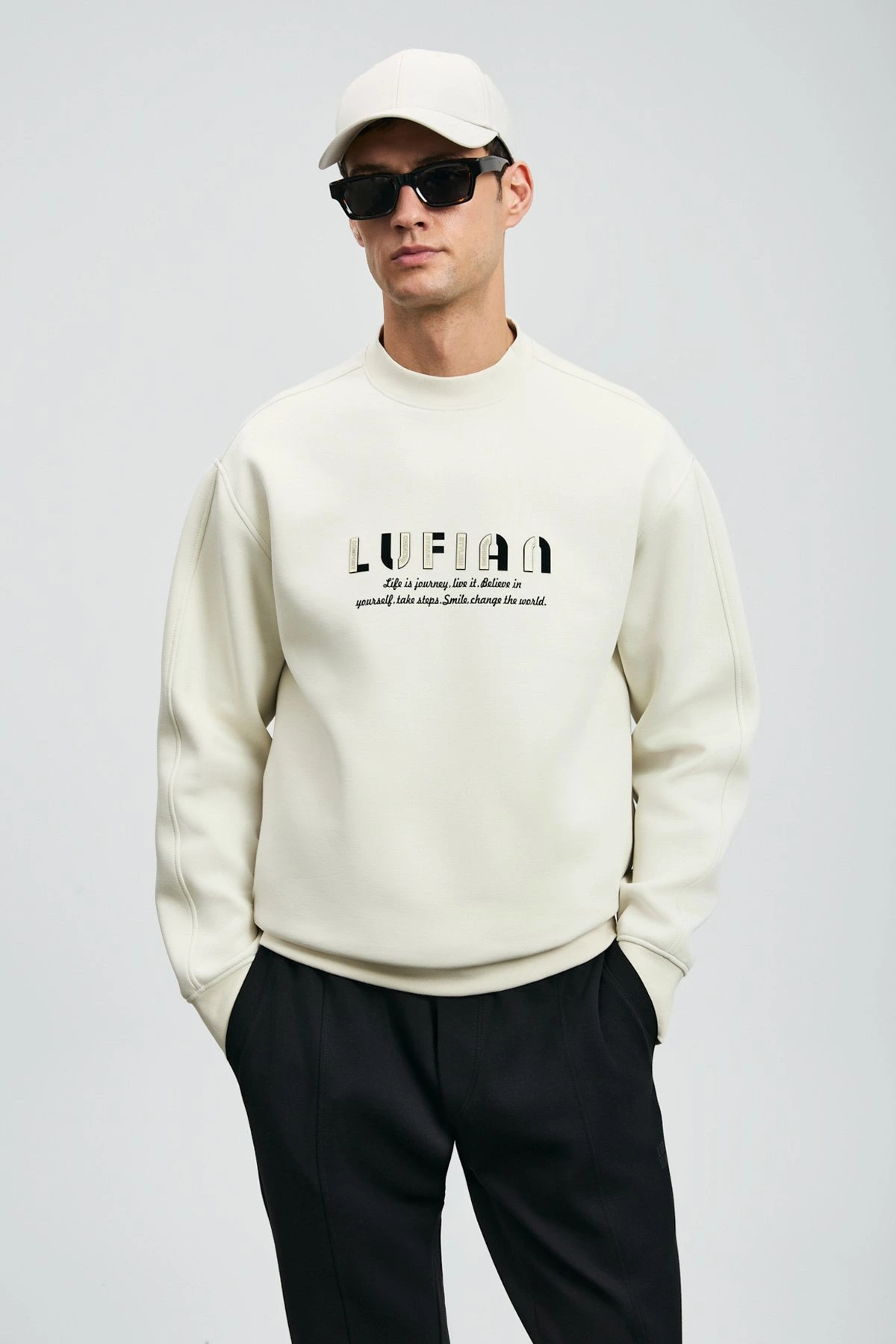 Lufian Oracle Erkek Kırık Beyaz Sweatshirt 112030178