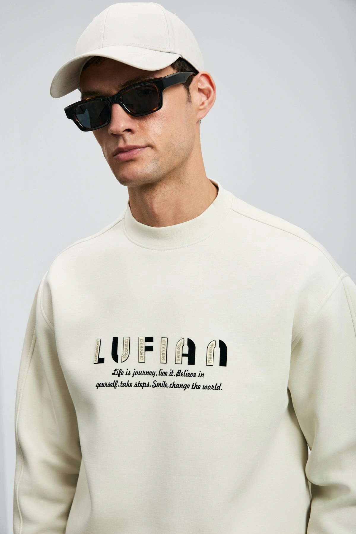 Lufian Oracle Erkek Kırık Beyaz Sweatshirt 112030178