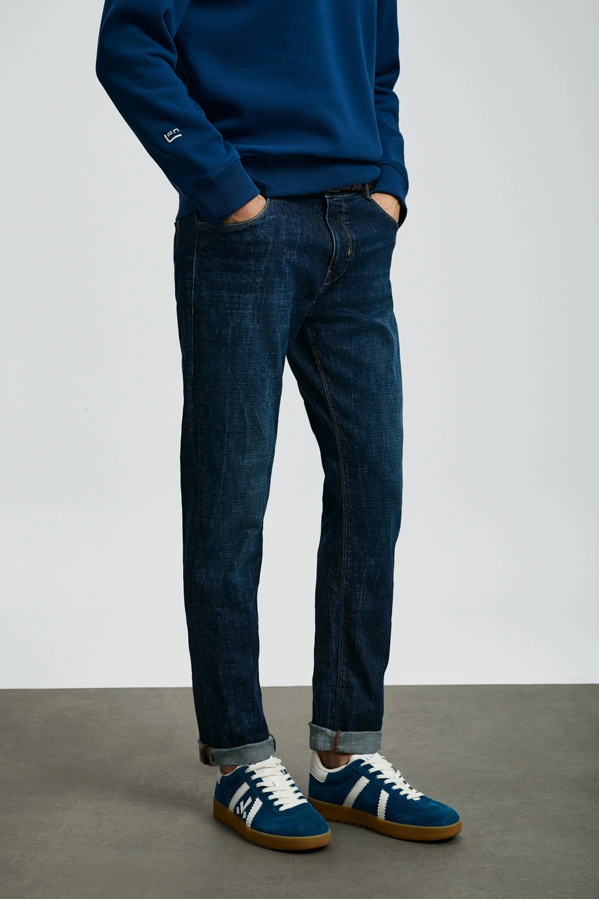 Lufian Erkek Peter Spor Jean Slim Fit Mavi Pantolon 112200240