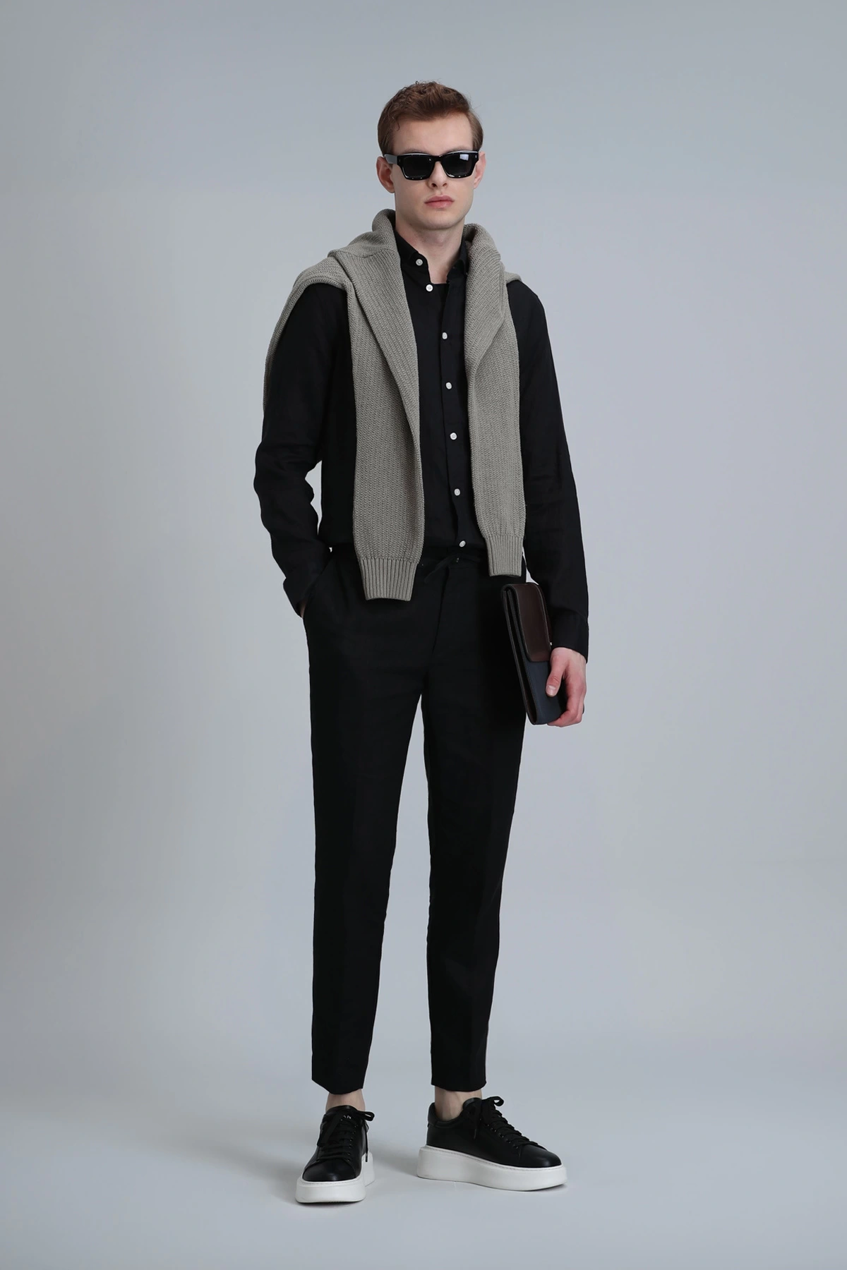 Lufian Erkek Pitaya Keten Comfort Siyah Gömlek 111010611