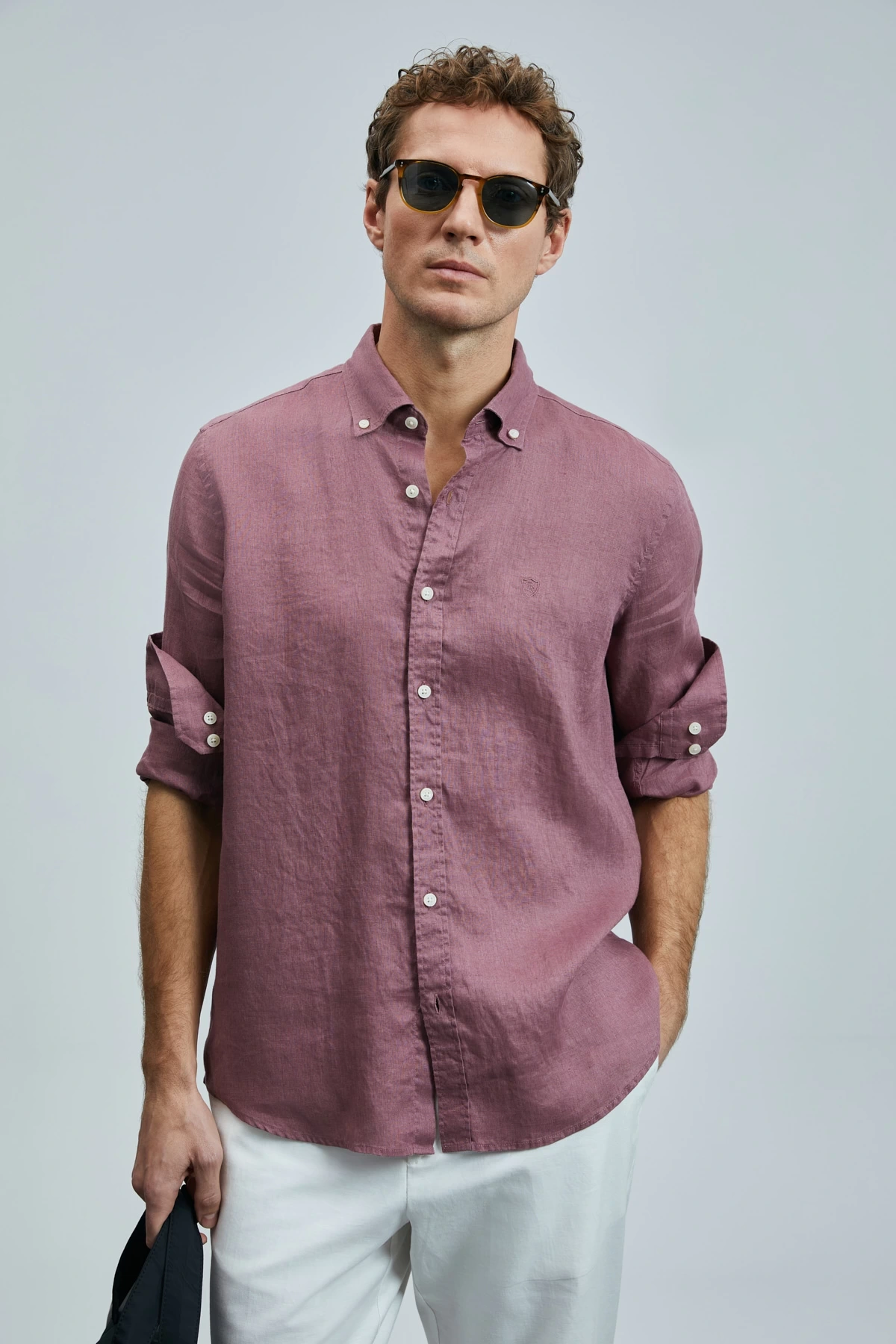 Lufian Erkek Pitaya Gül Kurusu Keten Gömlek 111010630