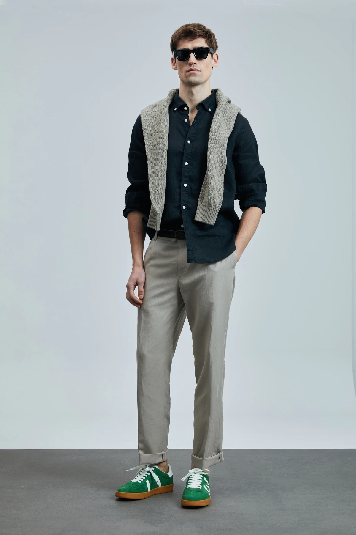 Lufian Pitaya Erkek Keten Siyah Gömlek 111010630