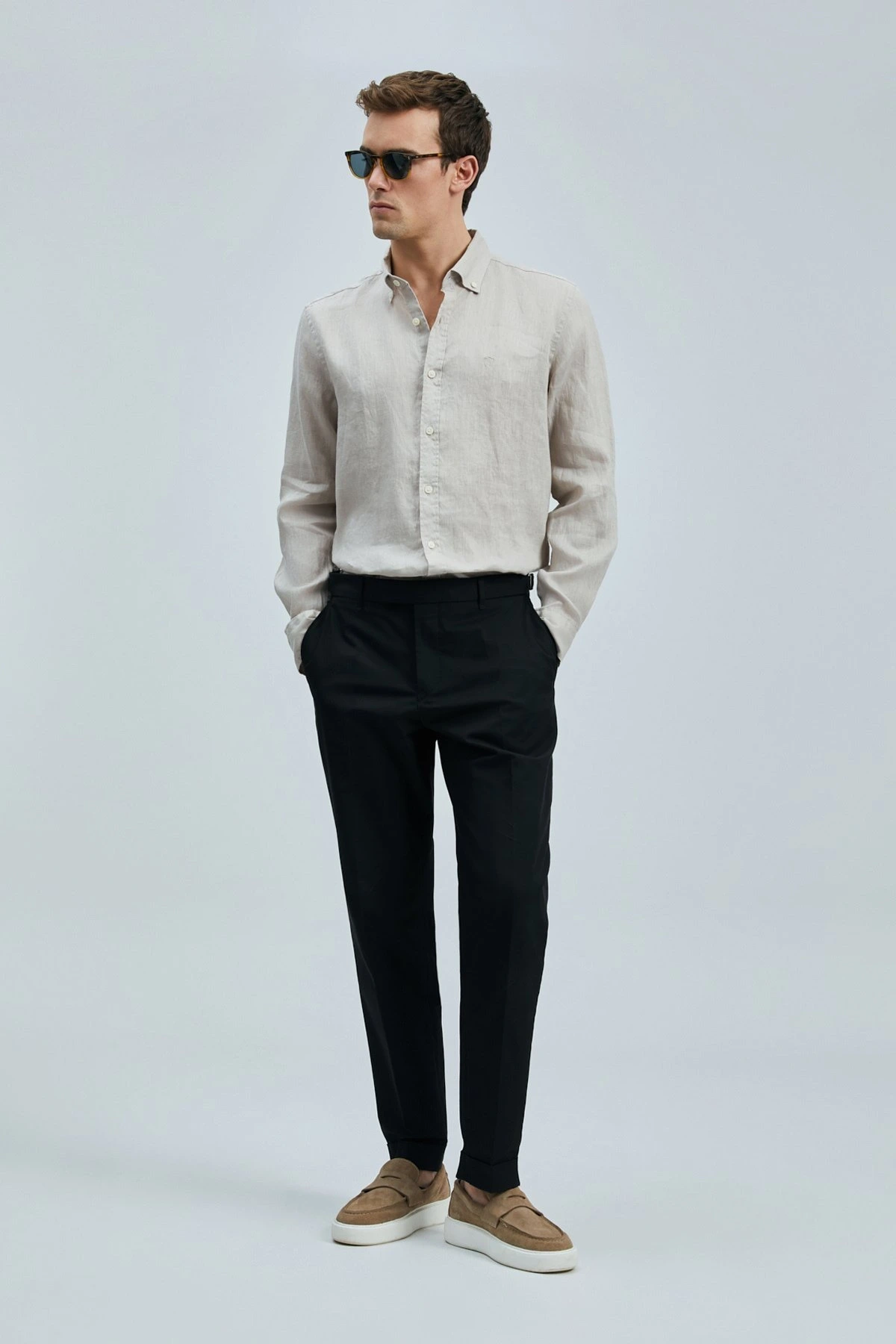 Lufian Pitaya Erkek Bej Keten Gömlek 111010630