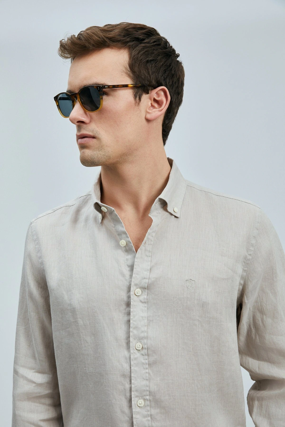 Lufian Pitaya Erkek Bej Keten Gömlek 111010630