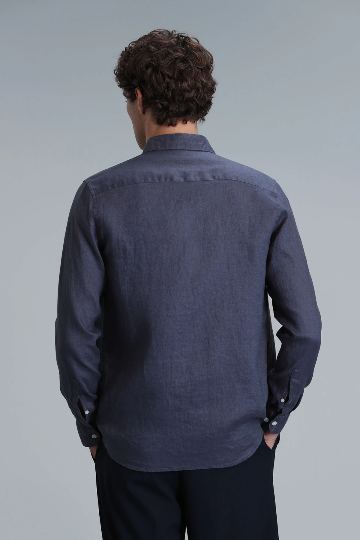 Lufian Pitaya Erkek Keten Antrasit Gömlek 111010630