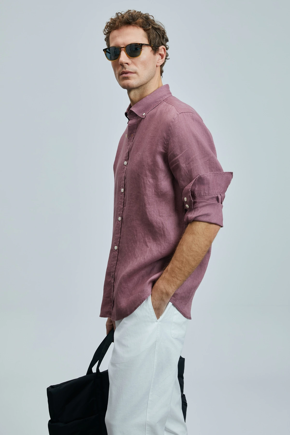 Lufian Erkek Pitaya Gül Kurusu Keten Gömlek 111010630