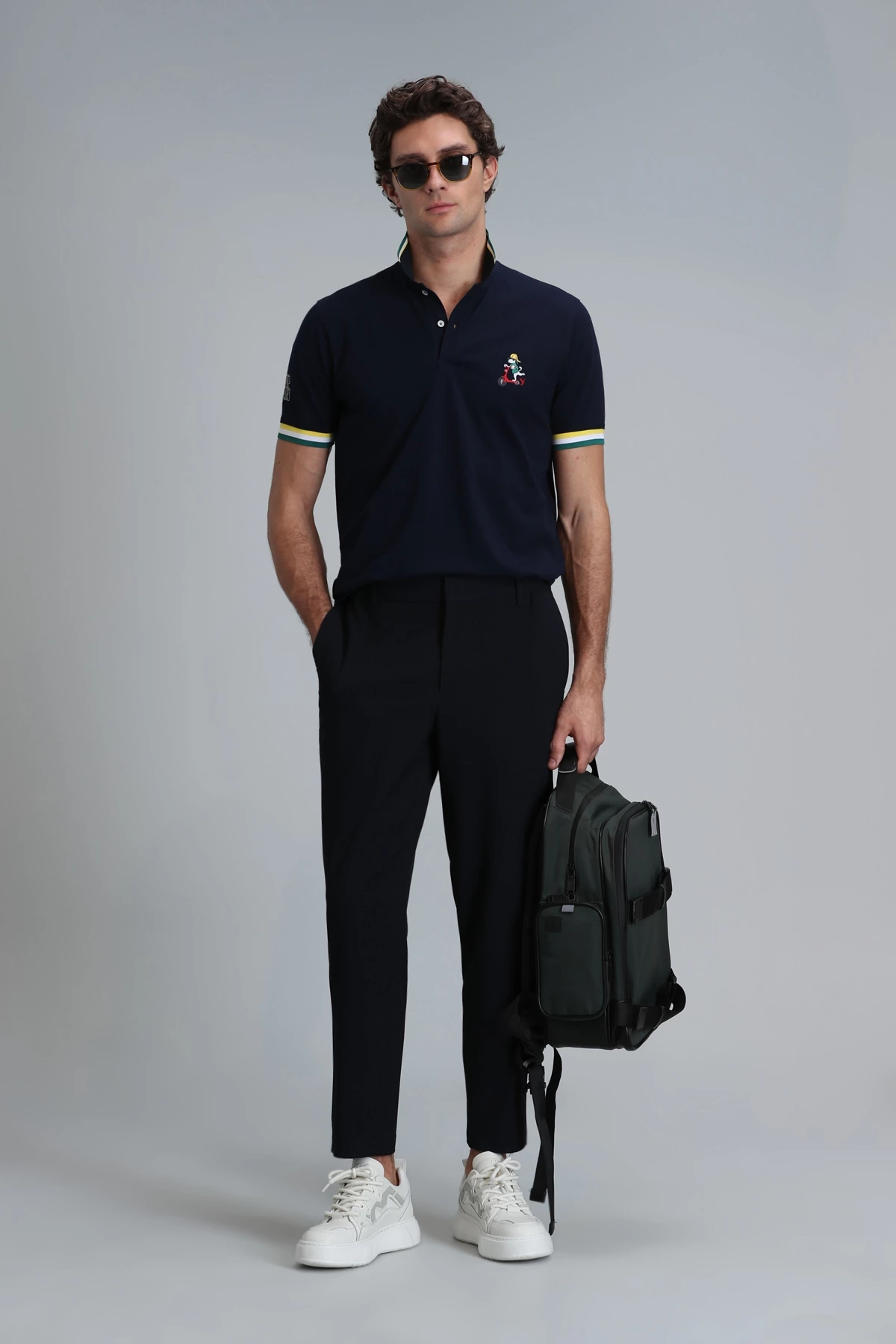 Lufian Erkek Polo Yaka Match Lacivert T-Shirt 111040183
