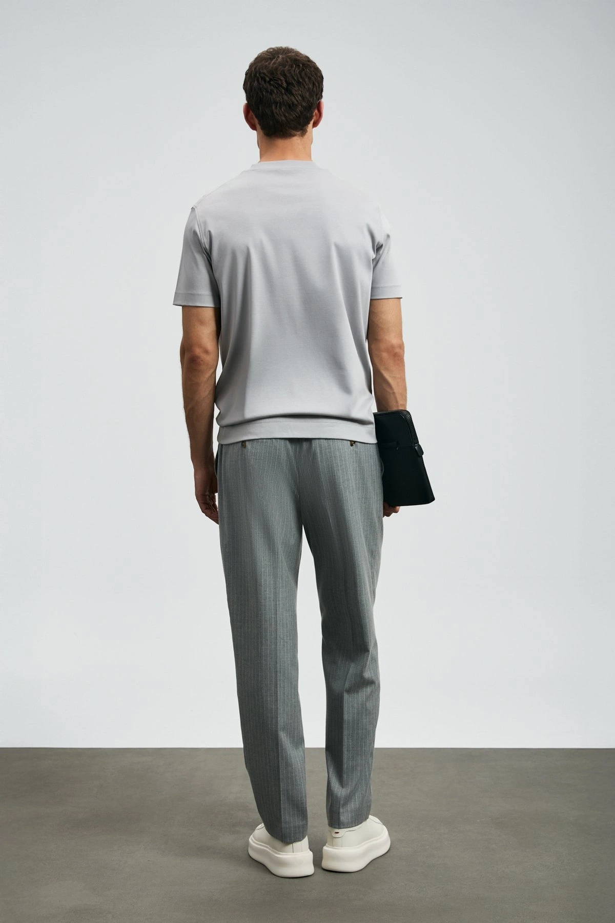 Lufian Roland Erkek Gri Basic T-Shirt 112020058