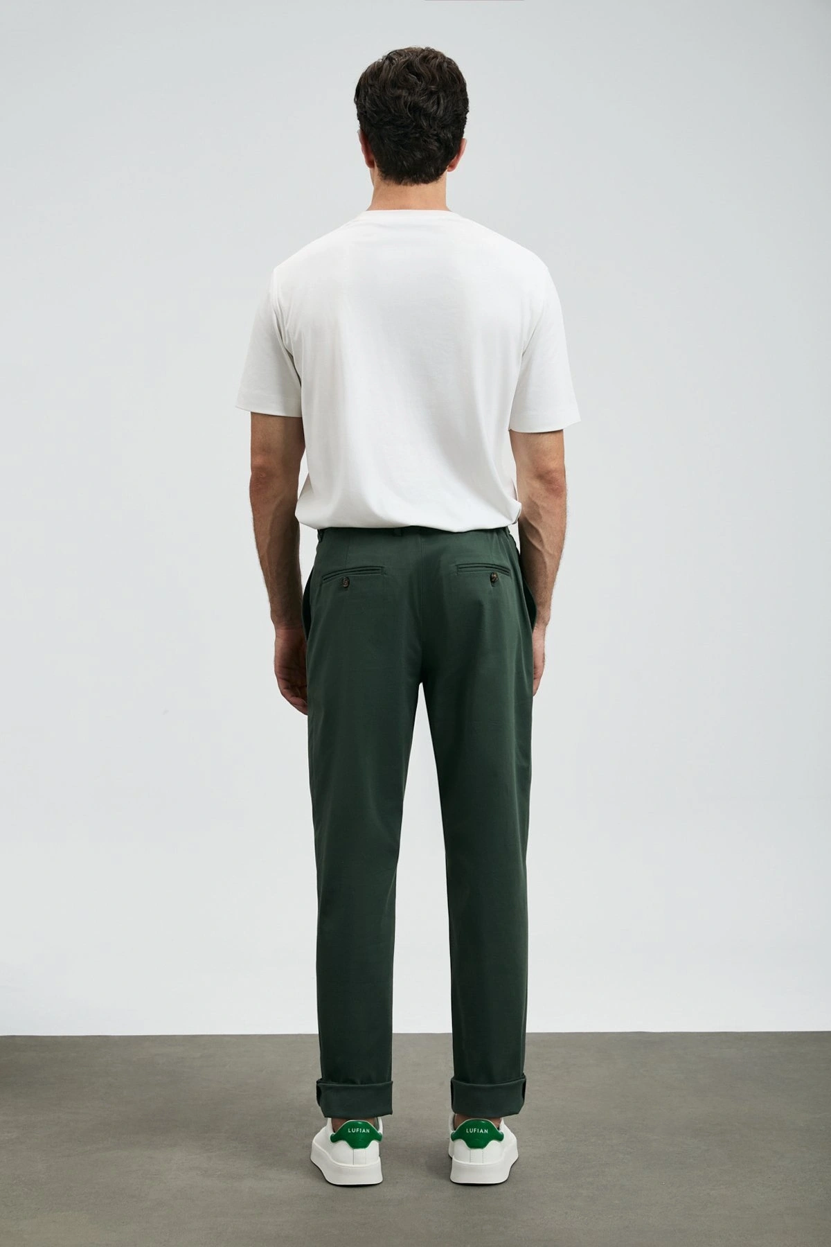 Lufian Roland Erkek Kırık Beyaz Basic T-Shirt 112020058