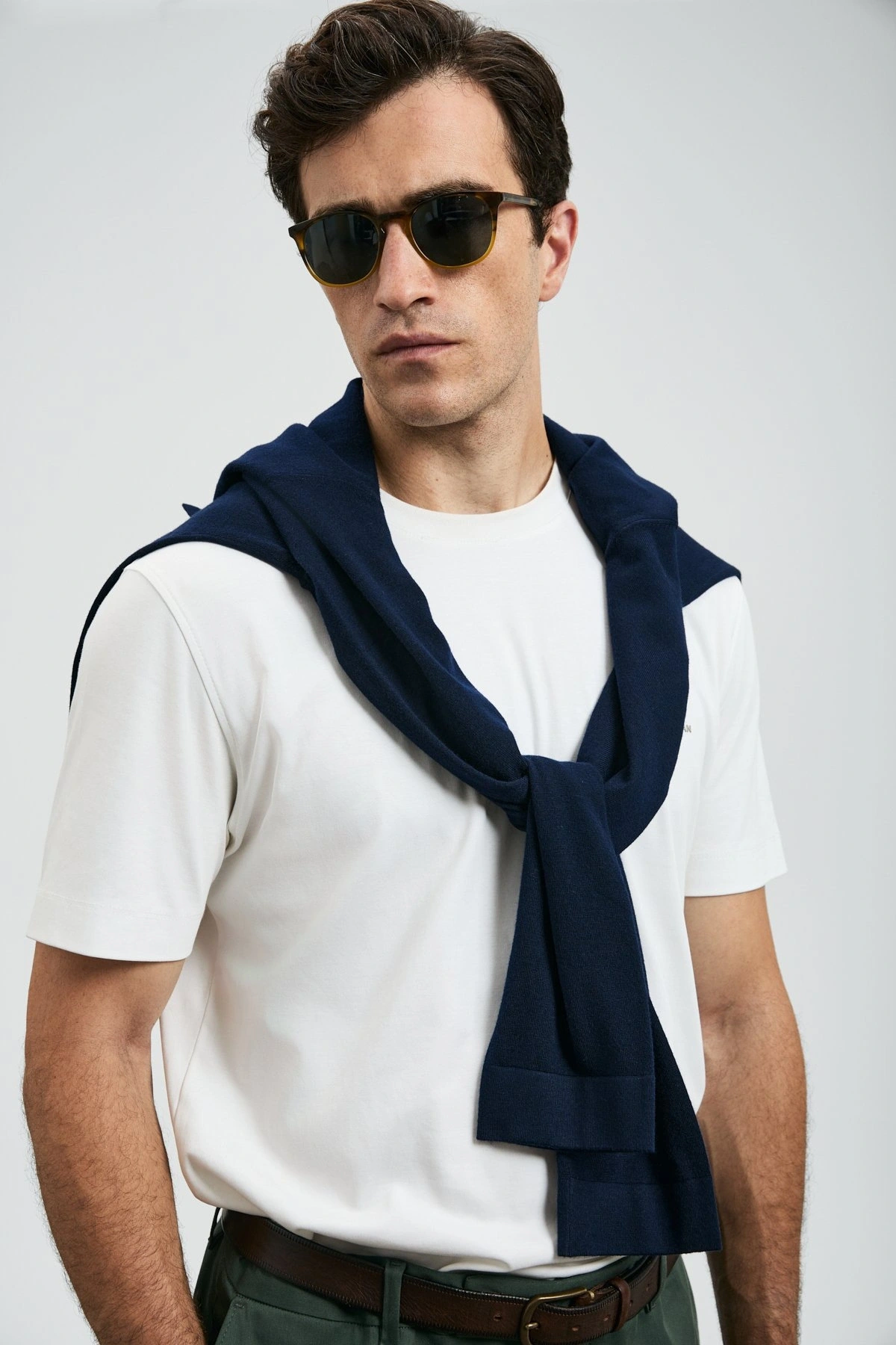 Lufian Roland Erkek Kırık Beyaz Basic T-Shirt 112020058