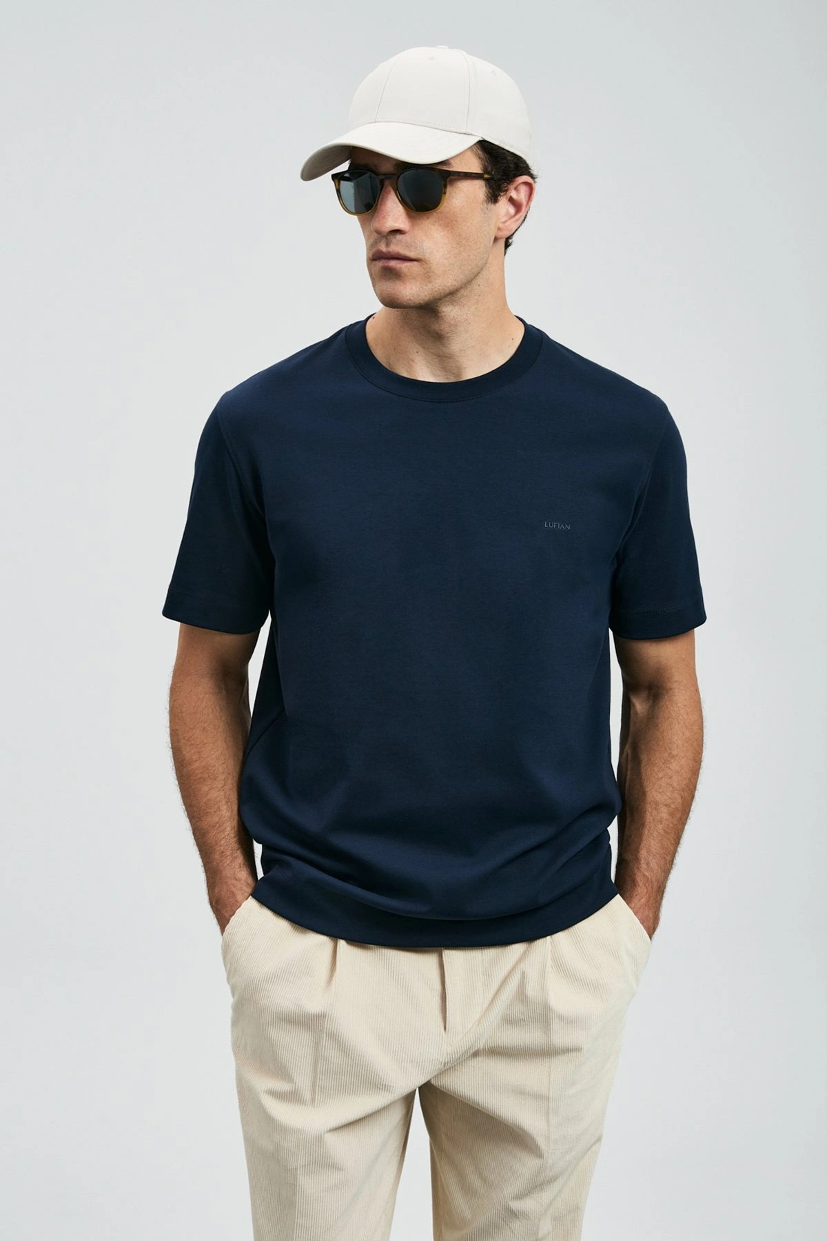 Lufian Roland Erkek Lacivert Basic T-Shirt 112020058