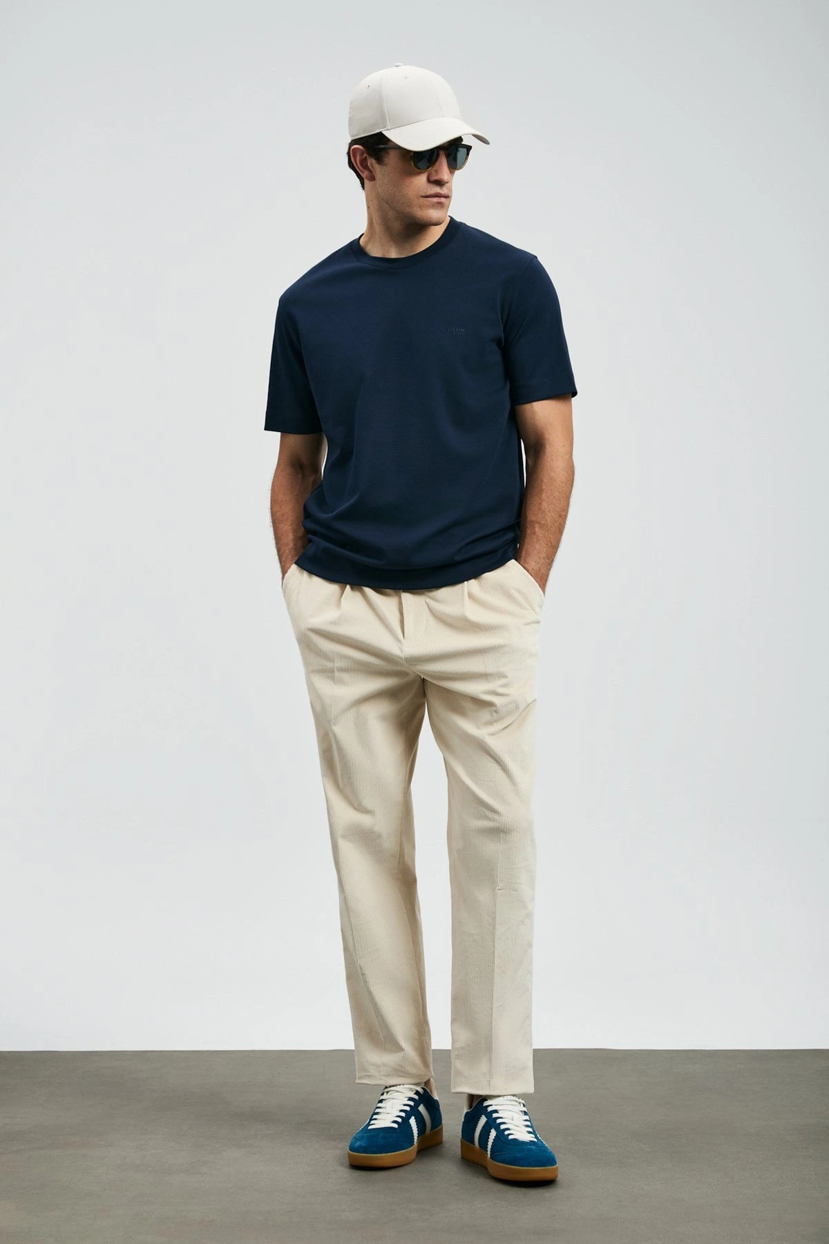 Lufian Roland Erkek Lacivert Basic T-Shirt 112020058