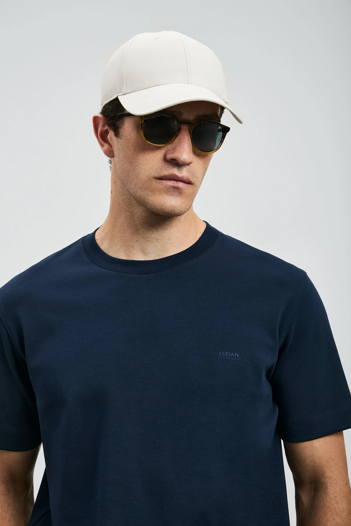 Lufian Roland Erkek Lacivert Basic T-Shirt 112020058