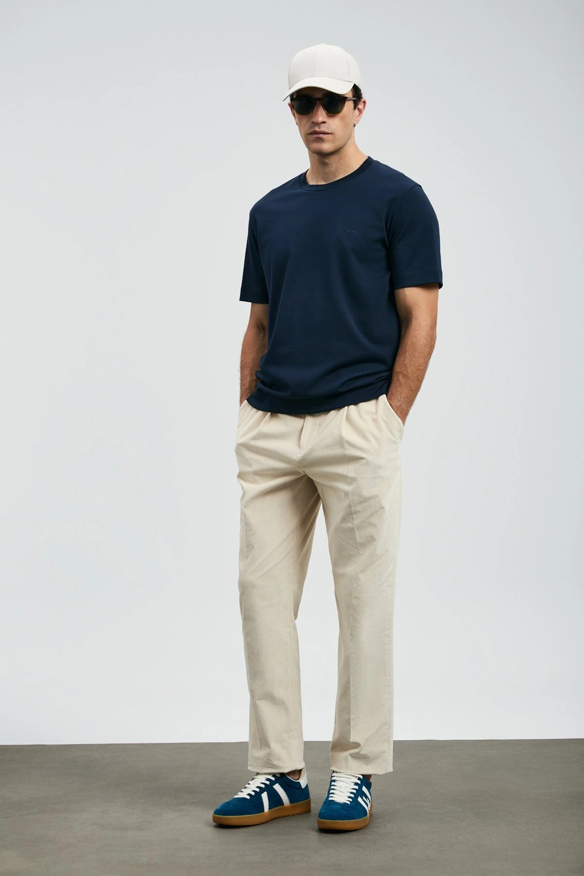 Lufian Roland Erkek Lacivert Basic T-Shirt 112020058