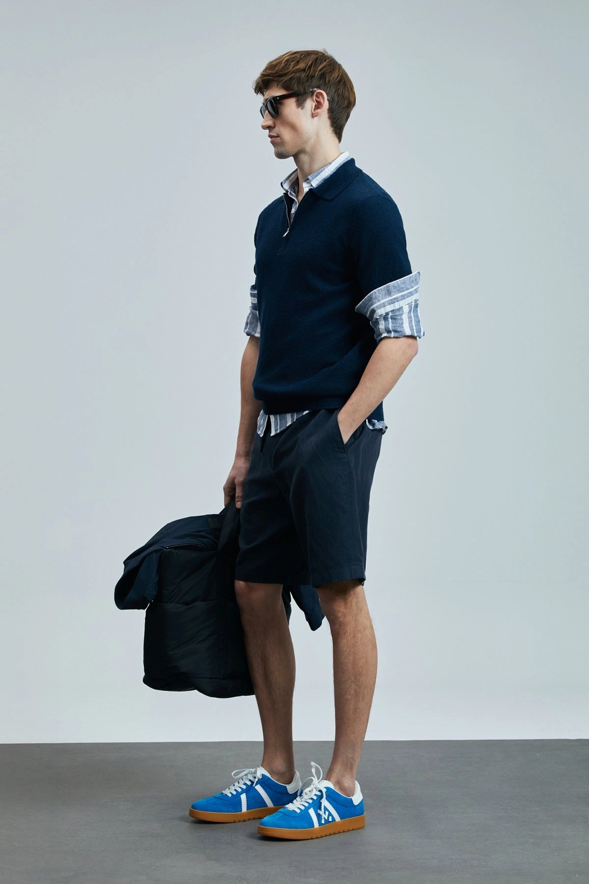 Lufian Ross Chino Erkek Lacivert Slim Fit Şort 111210077
