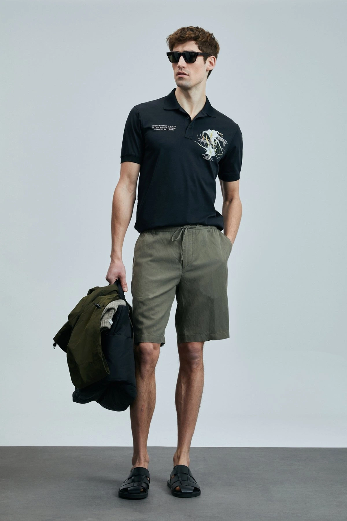 Lufian Ross Chino Erkek Yeşil Slim Şort 111210077