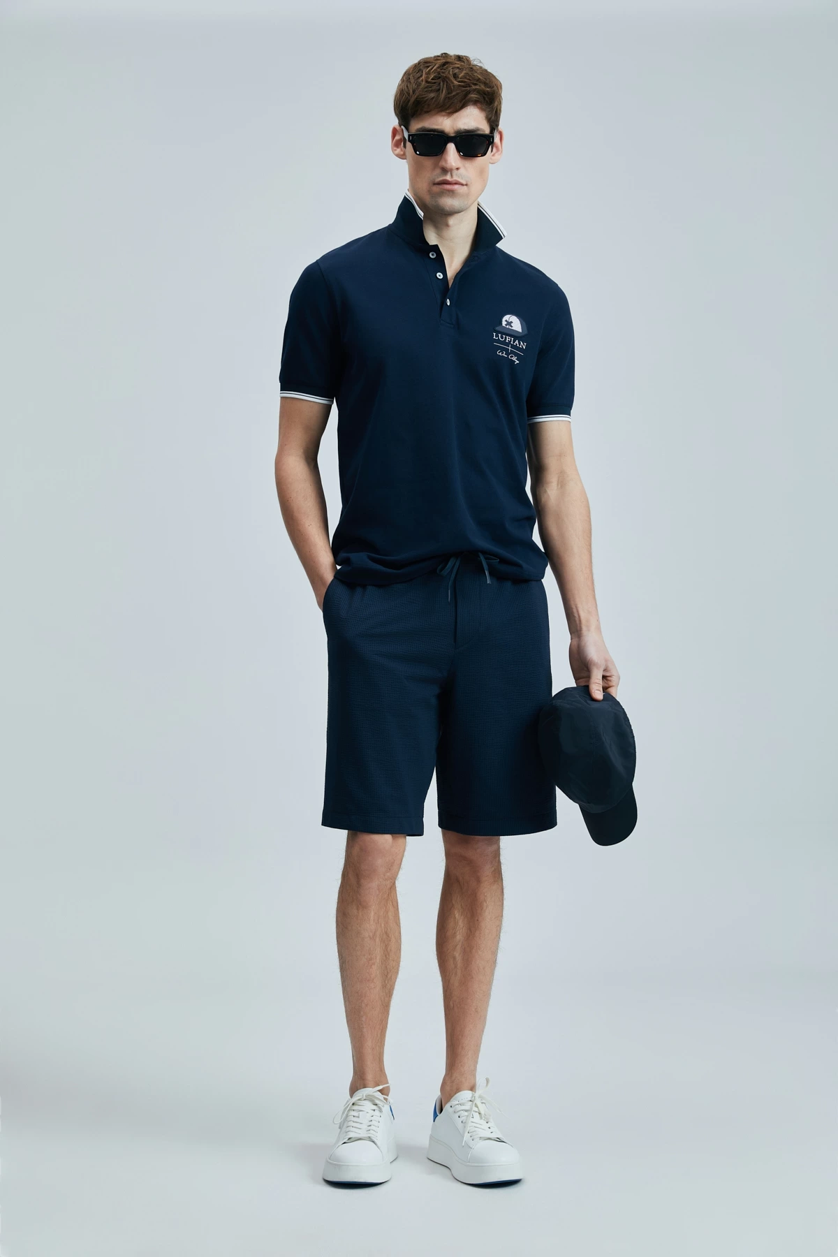 Lufian Erkek Sandor Polo Yaka Lacivert T-Shirt 111040223