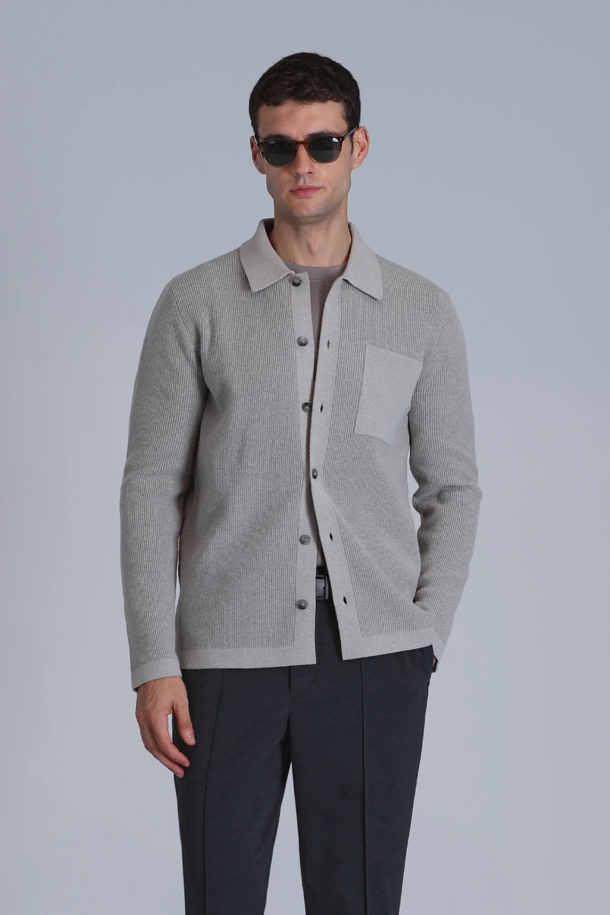 Lufian Soild Erkek Vizon Hırka 112100057