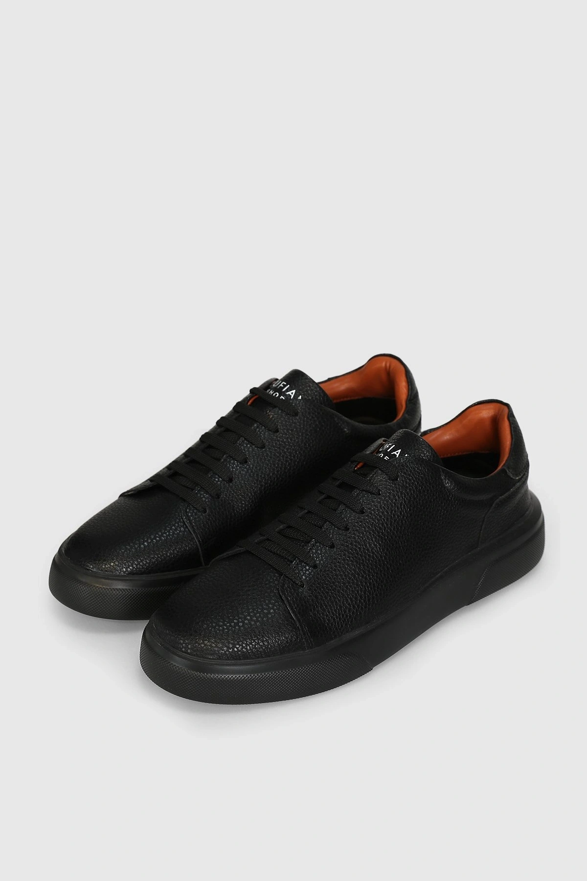 Lufian Tommy Erkek Siyah Deri Sneaker Ayakkabı 112230223
