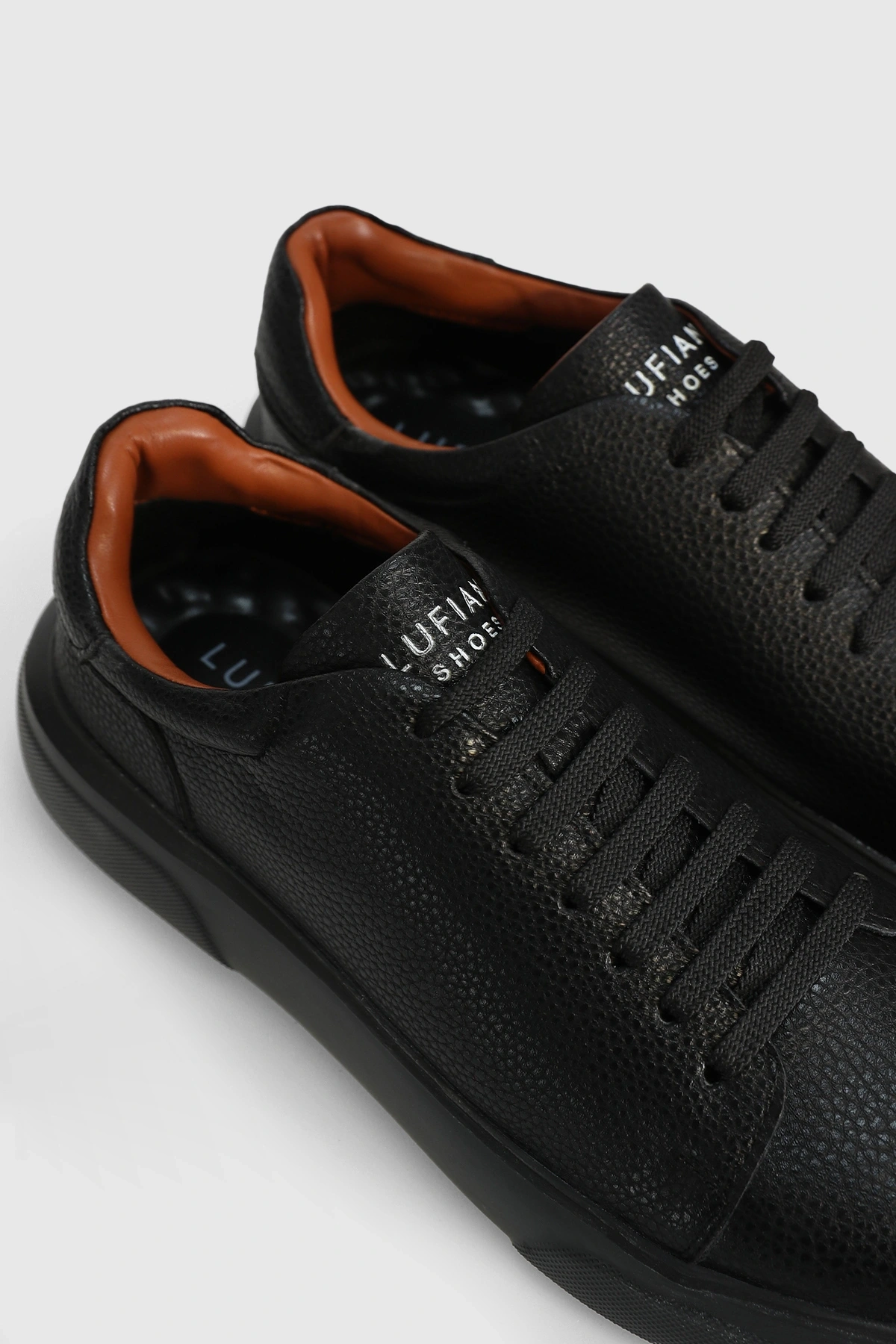 Lufian Tommy Erkek Siyah Deri Sneaker Ayakkabı 112230223