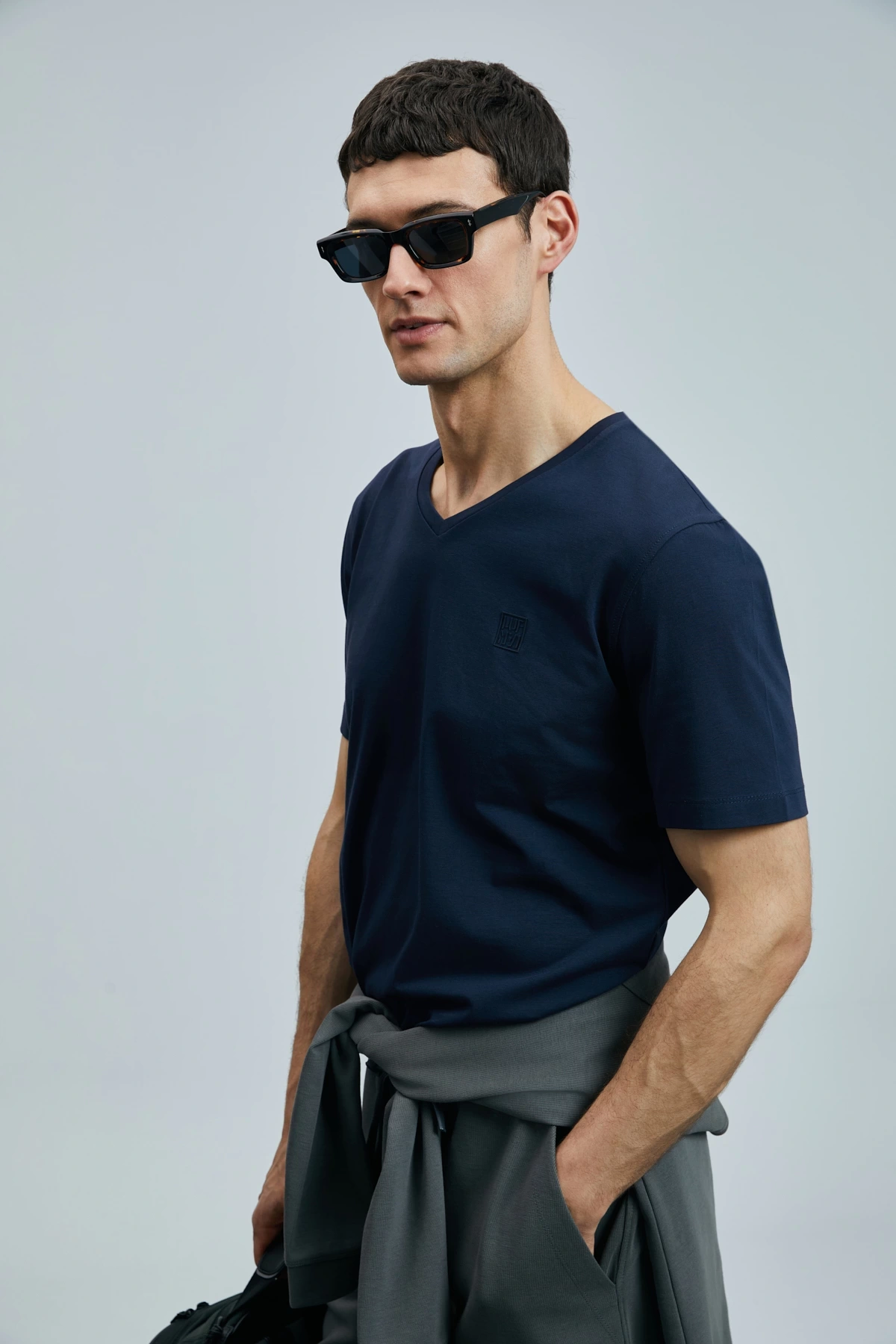 Lufian Erkek Tuna Modern Grafik Lacivert T-Shirt 111020266