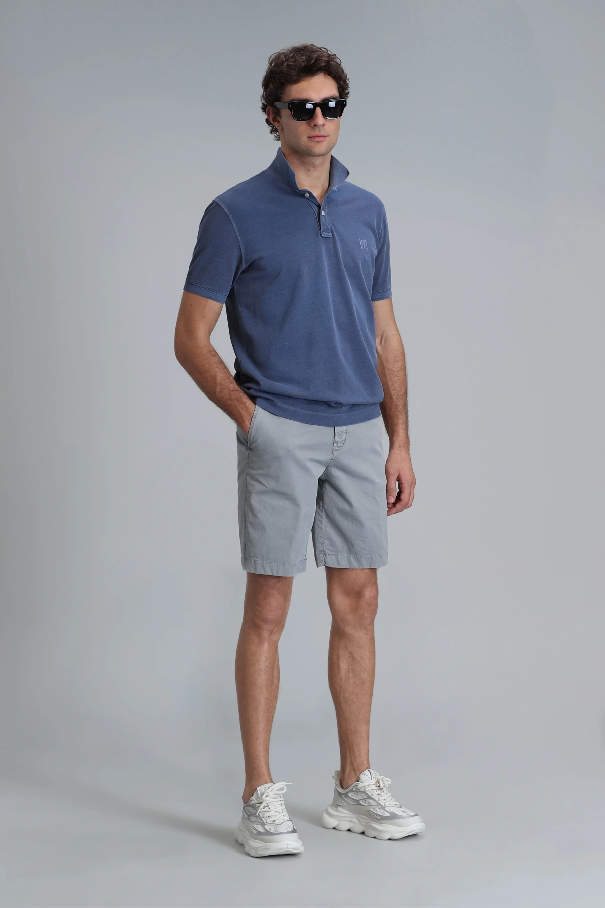 Lufian Erkek Vernon Polo Yaka Açık Lacivert T-Shirt 111040163