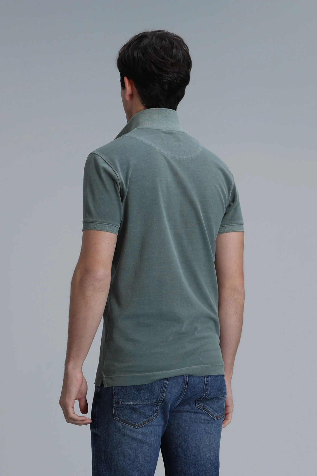 Lufian Erkek Vernon Polo Yaka Nefti Yeşili T-Shirt 111040163