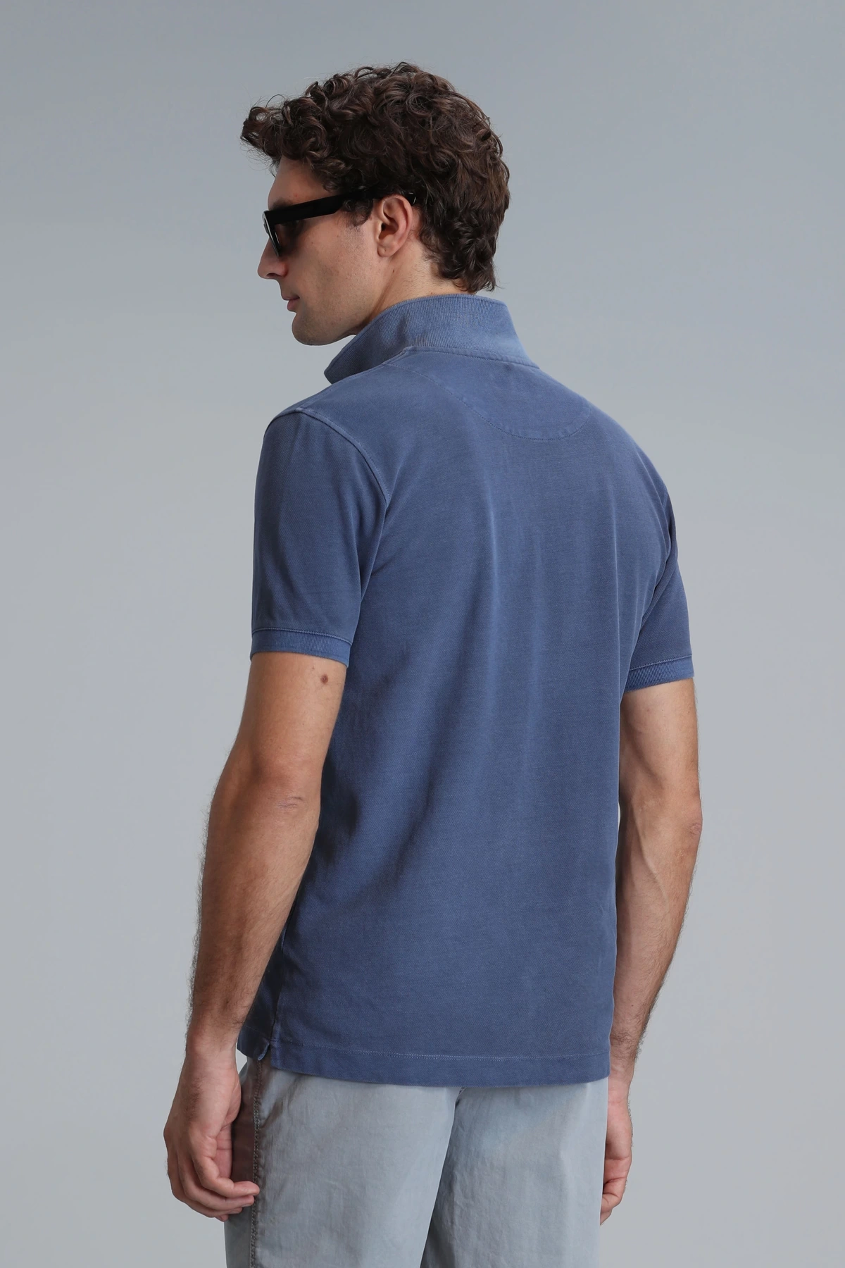 Lufian Erkek Vernon Polo Yaka Açık Lacivert T-Shirt 111040163