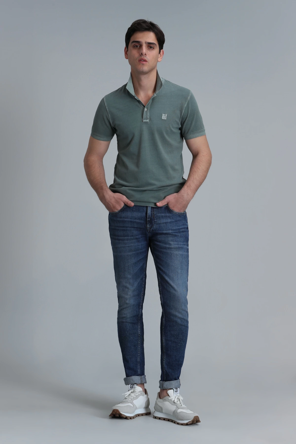 Lufian Erkek Vernon Polo Yaka Nefti Yeşili T-Shirt 111040163