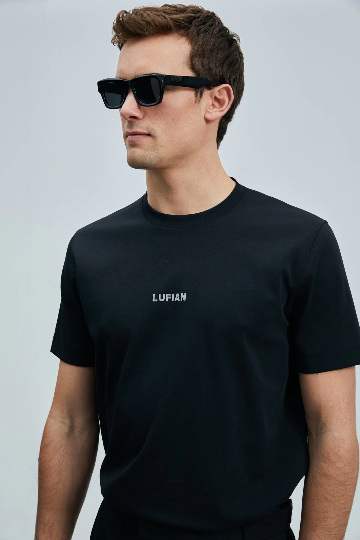 Lufian Erkek Yuvarlak Yaka Marcus Siyah T-Shirt 111020235