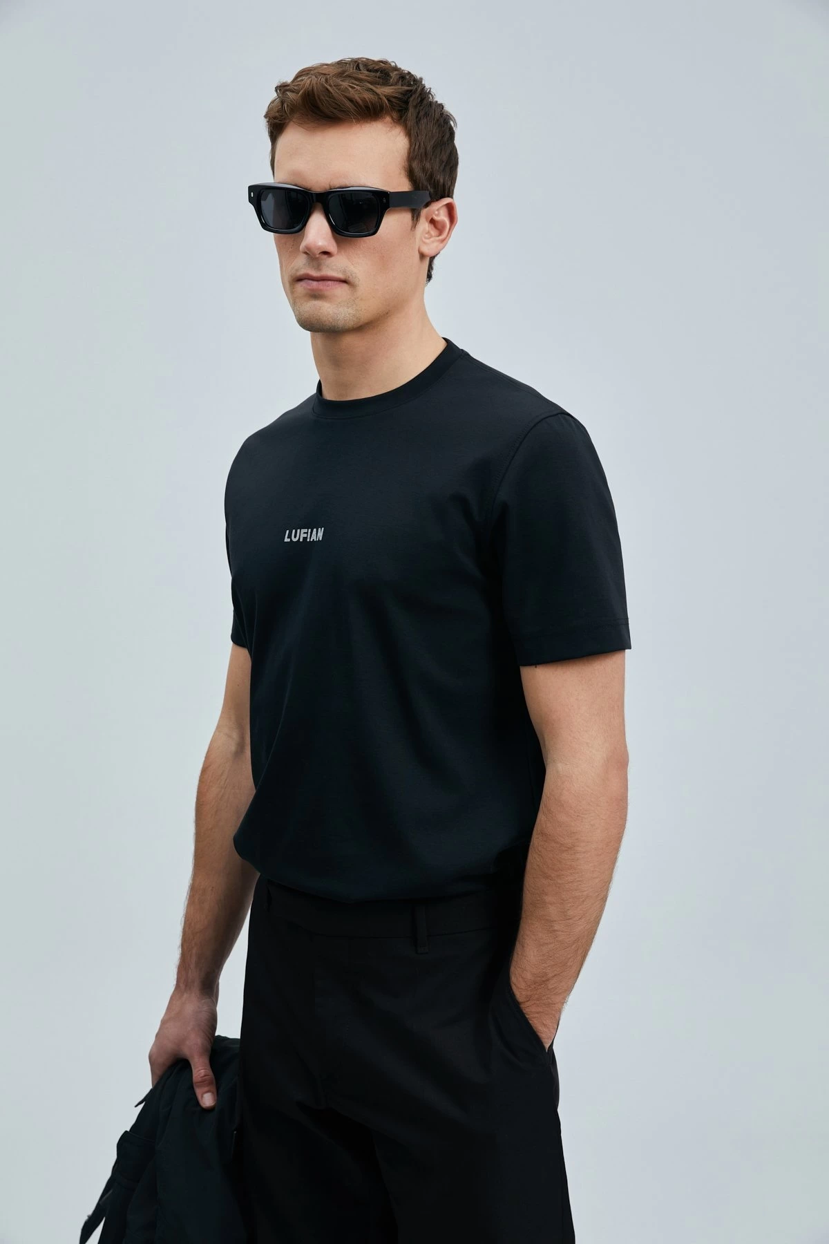 Lufian Erkek Yuvarlak Yaka Marcus Siyah T-Shirt 111020235