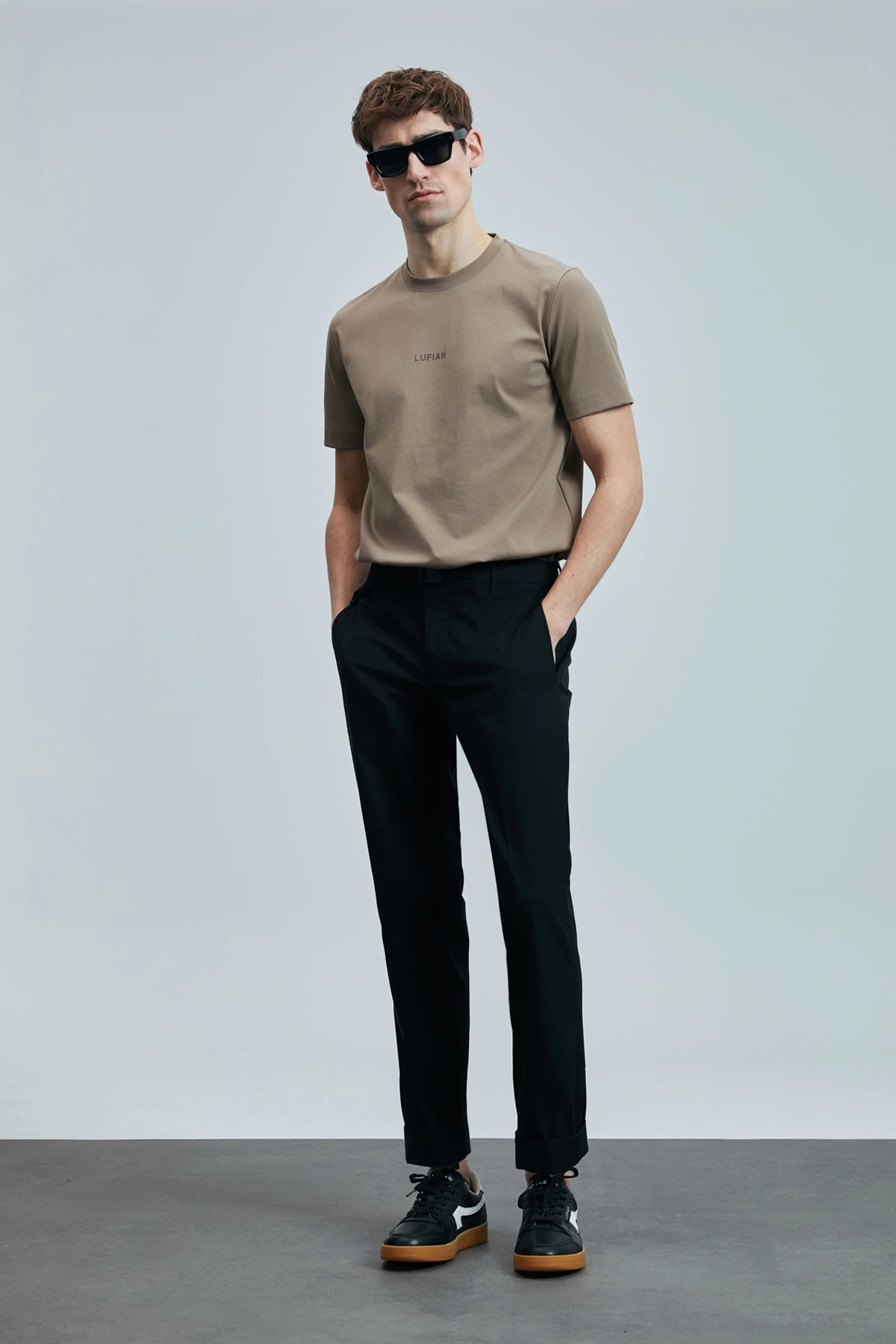 Lufian Erkek Yuvarlak Yaka Marcus Deve Tüyü Renk T-Shirt 111020235